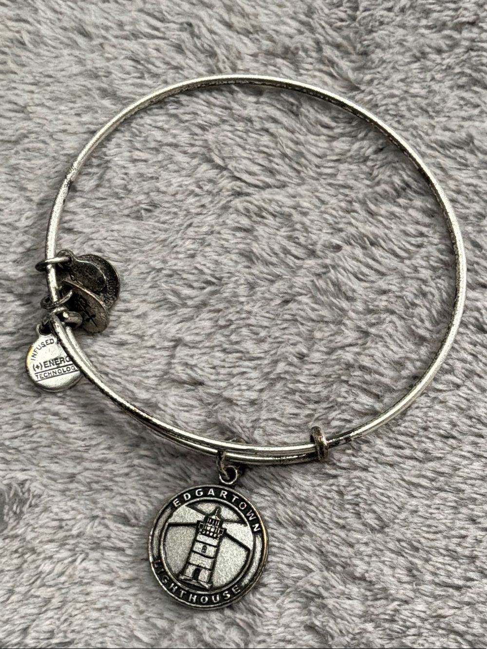Alex and Ani Silver Edgartown Lighthouse Charm Bangle